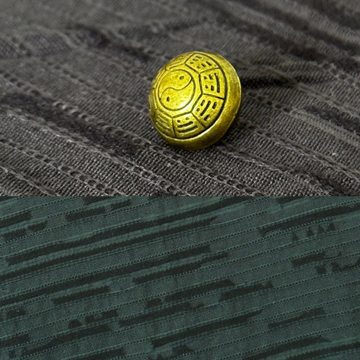 Buddha Stones Summer Patchwork Color Design Men's Half Sleeve Cotton Linen Shirt - image 7