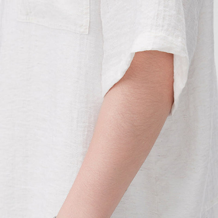 Buddha Stones Summer Plain Half Buttons Design Men's Half Sleeve Shirt - image 6