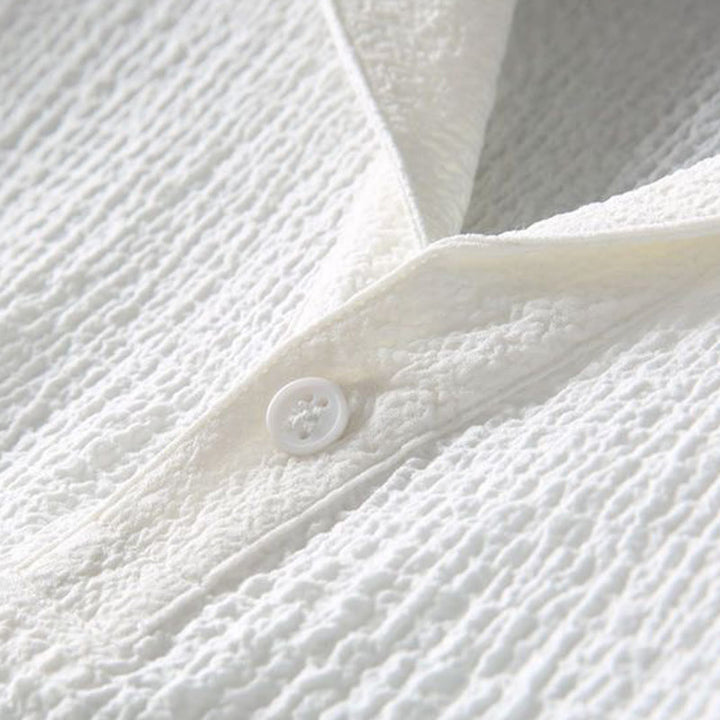 Buddha Stones 2Pcs Solid Color Wrinkle V-Neck Short Sleeve T-shirt Pants Clothing Men's Set - image 12