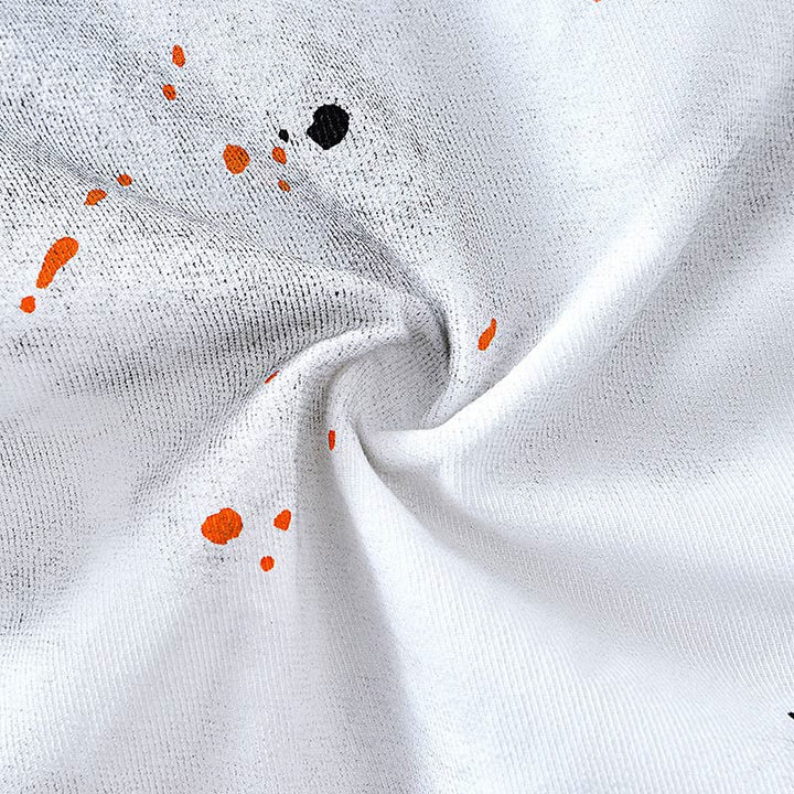 Buddha Stones Summer Ink Splashing Color Men's Button Short Sleeve Cotton Shirt - image 18