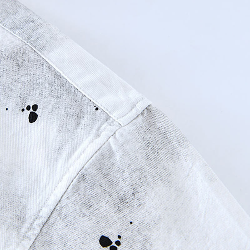 Buddha Stones Summer Ink Splashing Color Men's Button Short Sleeve Cotton Shirt - image 14