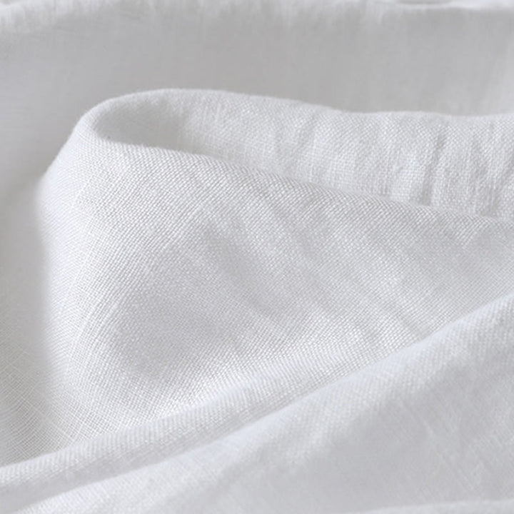 Buddha Stones Summer Daily Solid Color Elastic Waistband Design Women's Wide Leg Cotton Linen Pants With Pockets - image 18