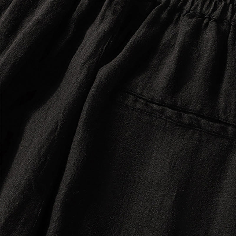 Buddha Stones Casual Plain Drawstring Design Women's Cotton 7-8 Length Pants With Pockets - image 18