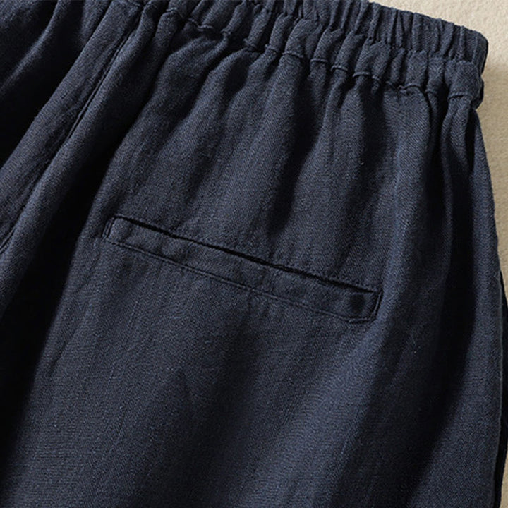 Buddha Stones Casual Plain Drawstring Design Women's Cotton 7-8 Length Pants With Pockets - image 5