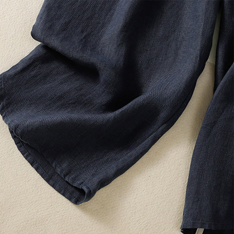 Buddha Stones Casual Plain Drawstring Design Women's Cotton 7-8 Length Pants With Pockets - image 9