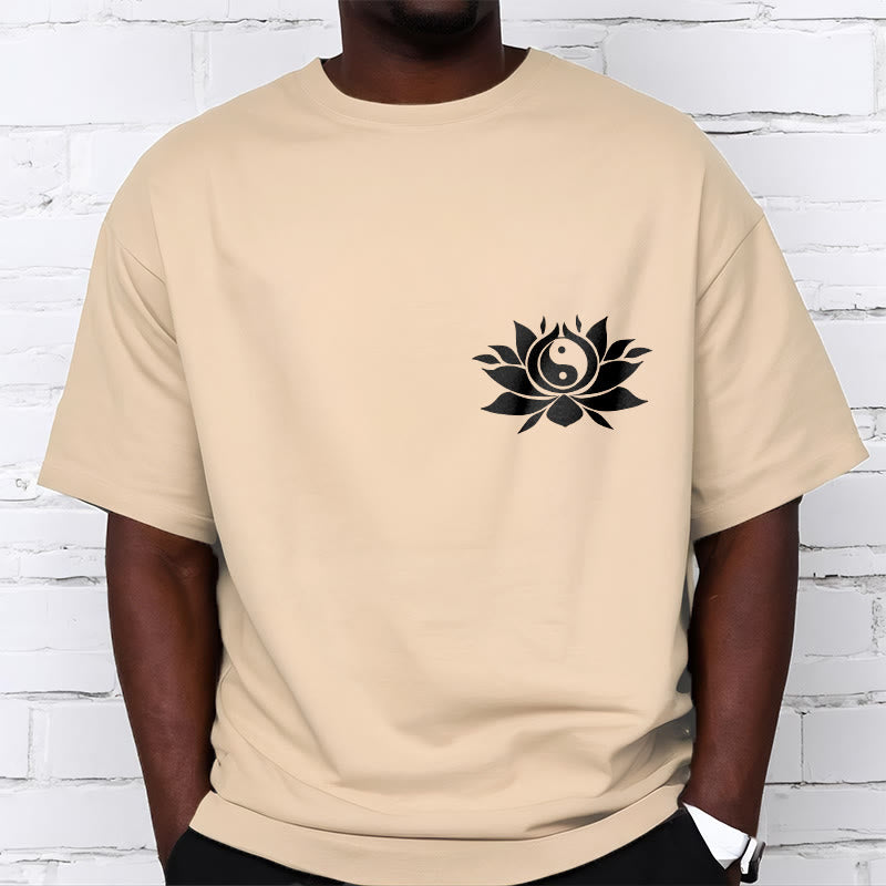 Buddha Stones Yin Yang Lotus Flower Design Tee T-shirt - image 14