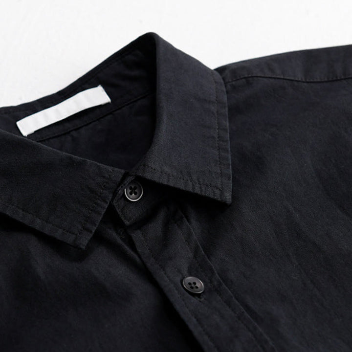 Buddha Stones Embroidery Match Flame Pattern Lapel Men's Short Sleeve Cotton Shirt With Pocket - image 12