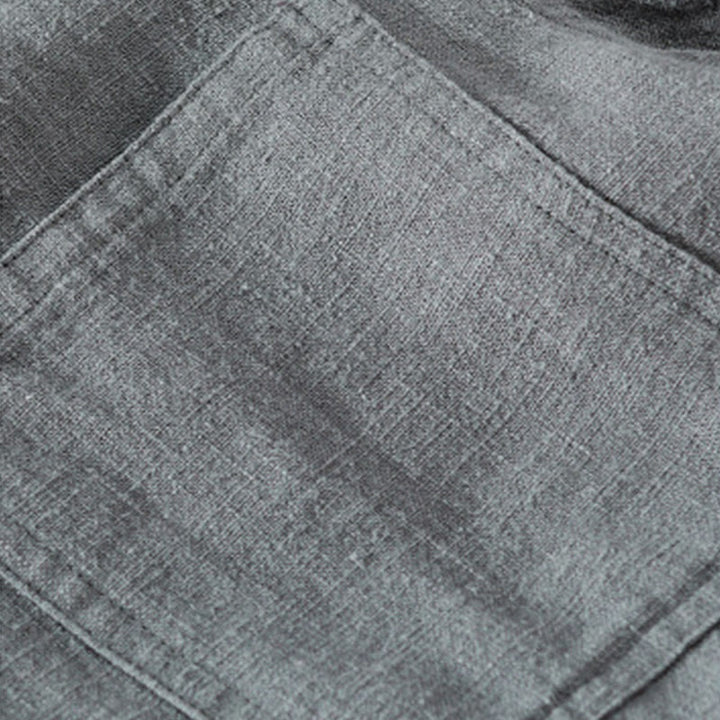 Buddha Stones Commute Fall Solid Color Lapel Men's Long Sleeve Cotton Linen Shirt With Pocket - image 13