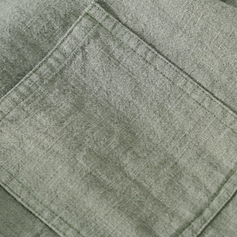 Buddha Stones Commute Fall Solid Color Lapel Men's Long Sleeve Cotton Linen Shirt With Pocket - image 24