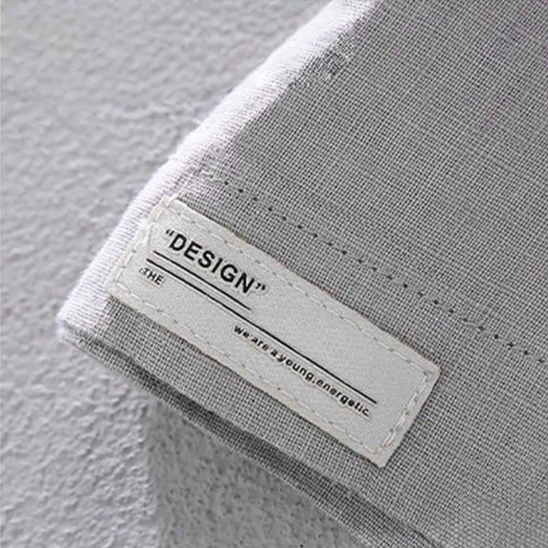 Buddha Stones Crew Neck Simple Design Men's Short Sleeve Linen Shirt With Pocket - image 8