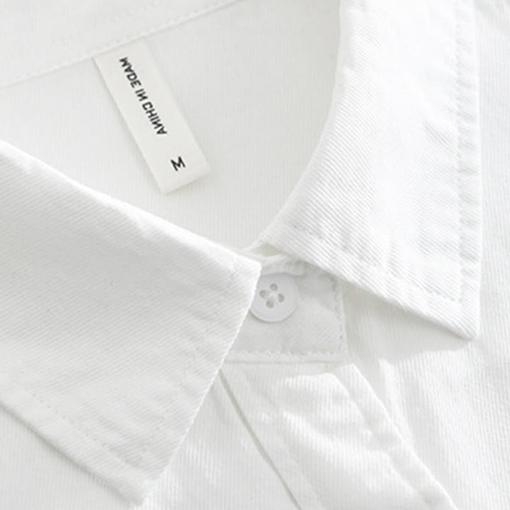 Buddha Stones Artistic Simple Design Embroidery Bamboo Pattern Men's Short Sleeve Cotton Shirt - image 4