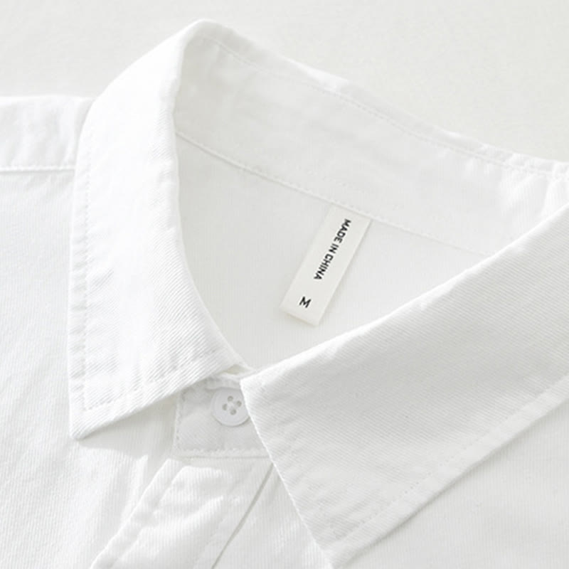 Buddha Stones Artistic Simple Design Embroidery Bamboo Pattern Men's Short Sleeve Cotton Shirt - image 5