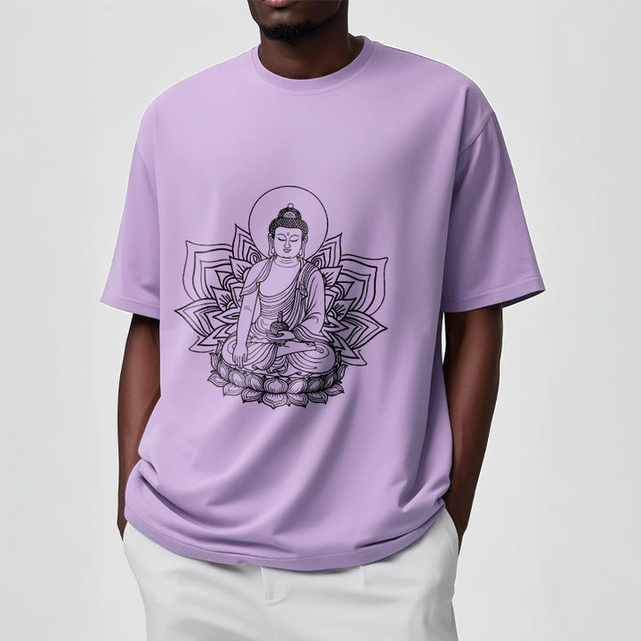 Buddha Stones Medicine Buddha Seated On A Lotus Pedestal Tee T-shirt - image 17