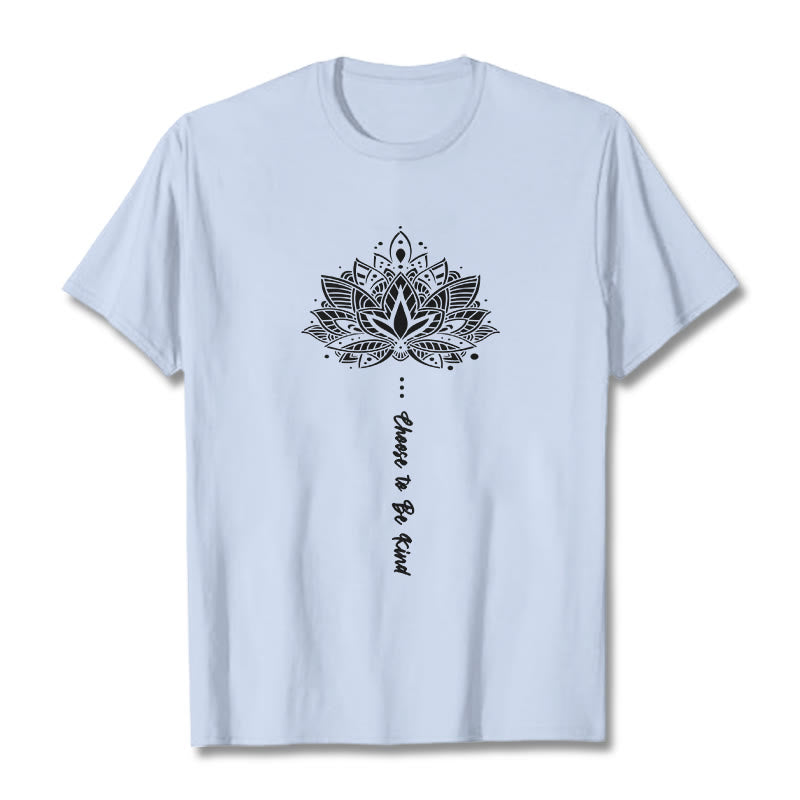 Buddha Stones Choose To Be Kind Geometric Flower Tee T-shirt - LightCyan - 2XL - image 18