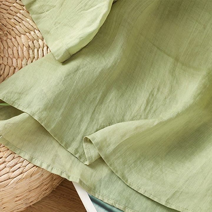 Buddha Stones Casual Embroidery Flowers Cotton Polyester Half Sleeve Women's Crew Neck Shirt - image 19