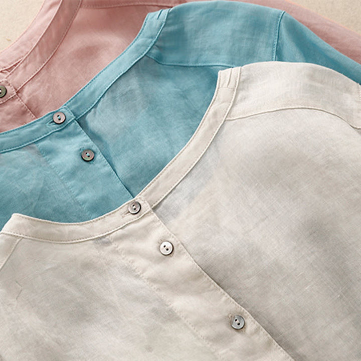 Buddha Stones Casual Plain Women's Crew Neck Design Cotton Polyester T-shirt - image 23