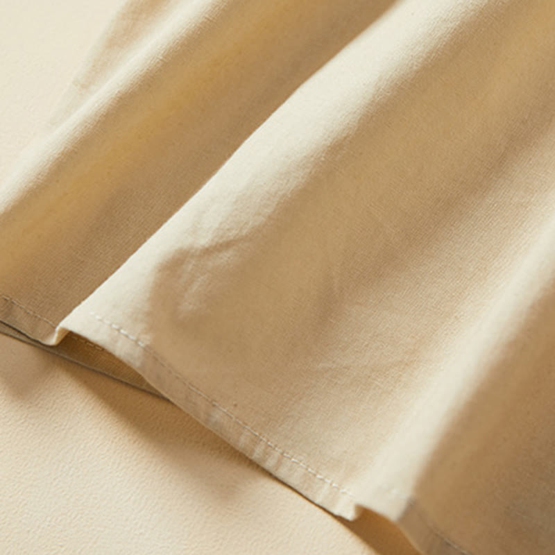 Buddha Stones Casual Plain Button Women's Short Sleeve Cotton Linen T-shirt - image 12