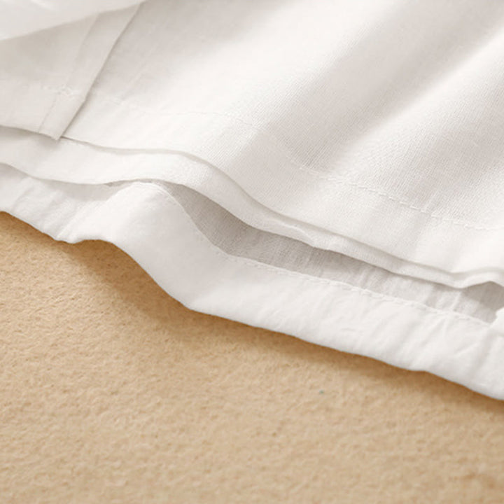 Buddha Stones Frog-Button Hem Slit Design Women's Wide Leg Cotton Linen Pants With Pockets - image 10