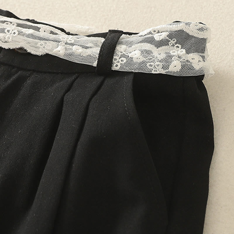 Buddha Stones Daily Solid Color Lace Belt Women's Wide Leg Cotton Pants With Pockets - image 19