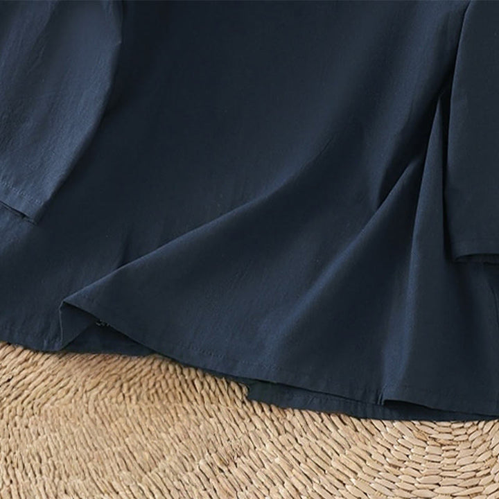 Buddha Stones Retro Embroidery Lace-Up Women's Three Quarter Sleeve Cotton Linen T-Shirt - image 21