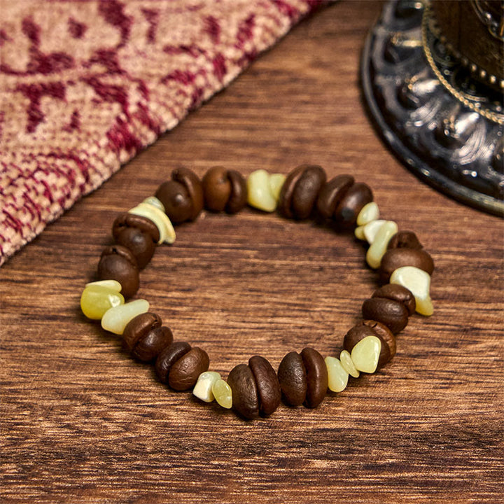 Buddha Stones Handmade Natural Coffee Beans Amethyst Citrine Amazonite Irregular Crystal Bracelet - Jade Coffee Beans(Wrist Circumference 14-17cm) - image 46