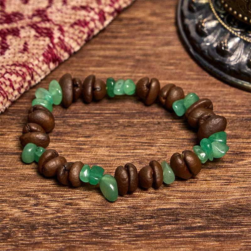 Buddha Stones Handmade Natural Coffee Beans Amethyst Citrine Amazonite Irregular Crystal Bracelet - Green Aventurine Coffee Beans(Wrist Circumference 14-17cm) - image 26