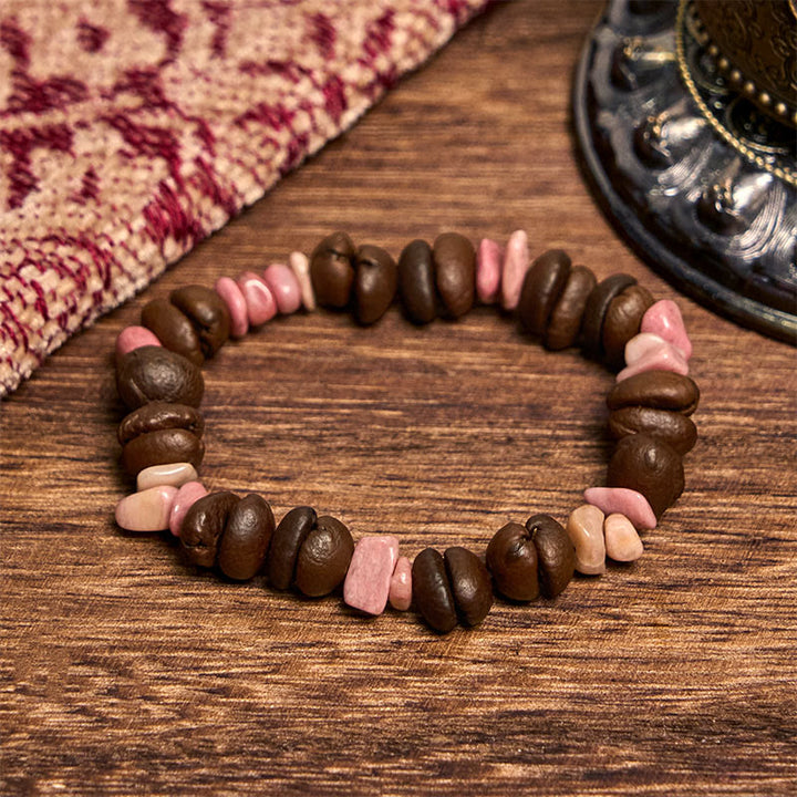 Buddha Stones Handmade Natural Coffee Beans Amethyst Citrine Amazonite Irregular Crystal Bracelet - Rhodonite Coffee Beans(Wrist Circumference 14-17cm) - image 16