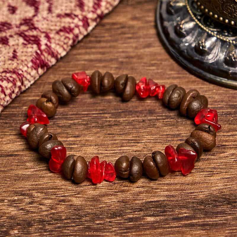 Buddha Stones Handmade Natural Coffee Beans Amethyst Citrine Amazonite Irregular Crystal Bracelet - Red Crystal Coffee Beans(Wrist Circumference 14-17cm) - image 41