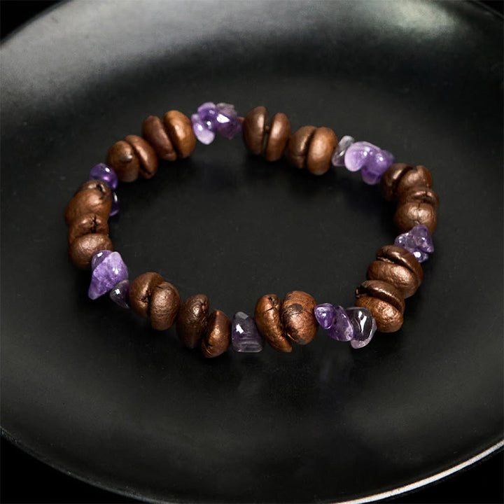 Buddha Stones Handmade Natural Coffee Beans Amethyst Citrine Amazonite Irregular Crystal Bracelet - image 4