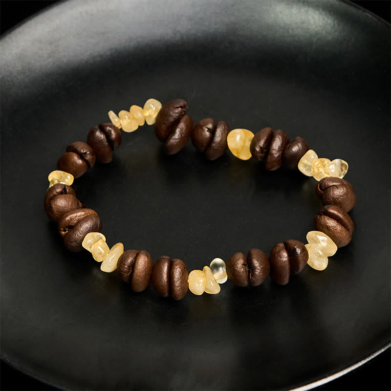 Buddha Stones Handmade Natural Coffee Beans Amethyst Citrine Amazonite Irregular Crystal Bracelet - image 9