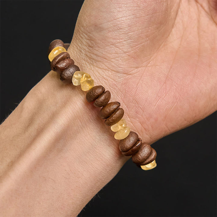 Buddha Stones Handmade Natural Coffee Beans Amethyst Citrine Amazonite Irregular Crystal Bracelet - image 10
