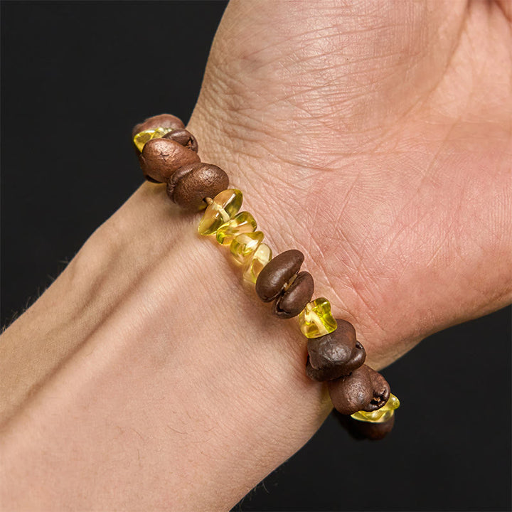 Buddha Stones Handmade Natural Coffee Beans Amethyst Citrine Amazonite Irregular Crystal Bracelet - image 40