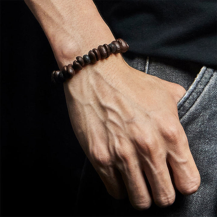 Buddha Stones Natural Coffee Beans Tiger Eye Grey Jasper Lava Rock Beads Bracelet - image 15