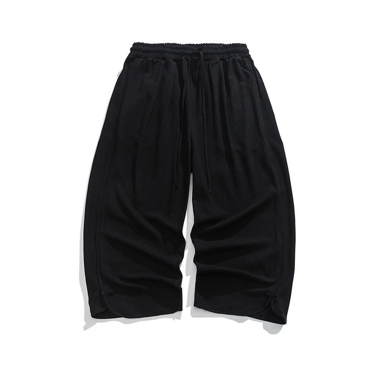 Buddha Stones Casual Loose Frog-Button Plain Men's Cotton Linen 7-8 Length Pants With Pockets - image 15