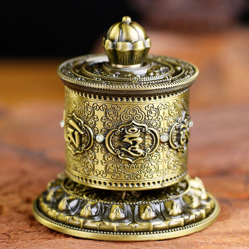 Tibetan Blessing Prayer Wheel Car Decoration - Bronze - image 0