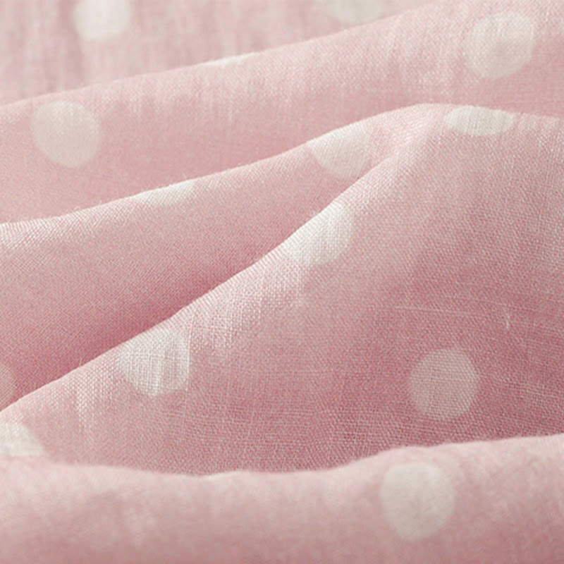 Buddha Stones Spring Polka Dot Button Stand Collar Polyester Midi Dress With Pockets - image 11