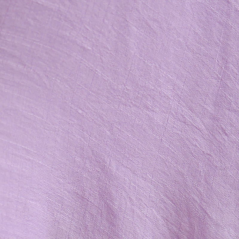 Buddha Stones Casual Plain Frog-Button Crew Neck Three Quarter Sleeve Cotton Midi Dress - image 12