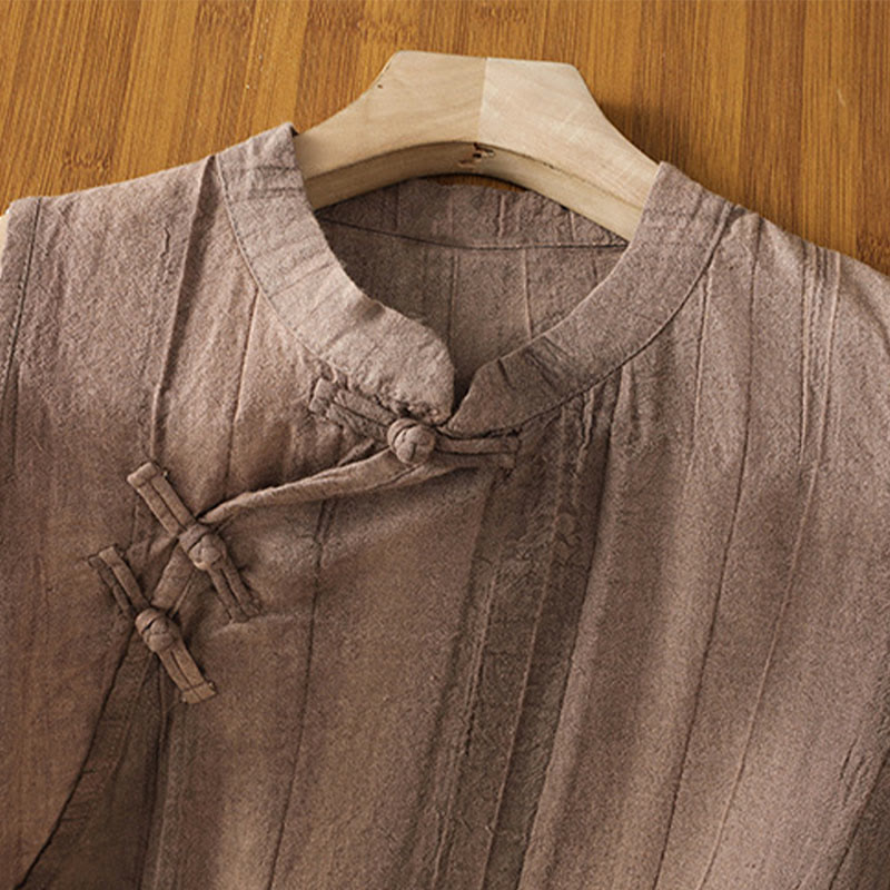 Buddha Stones Retro Frog-Button Design Women's Cotton Sleeveless Vest - image 13