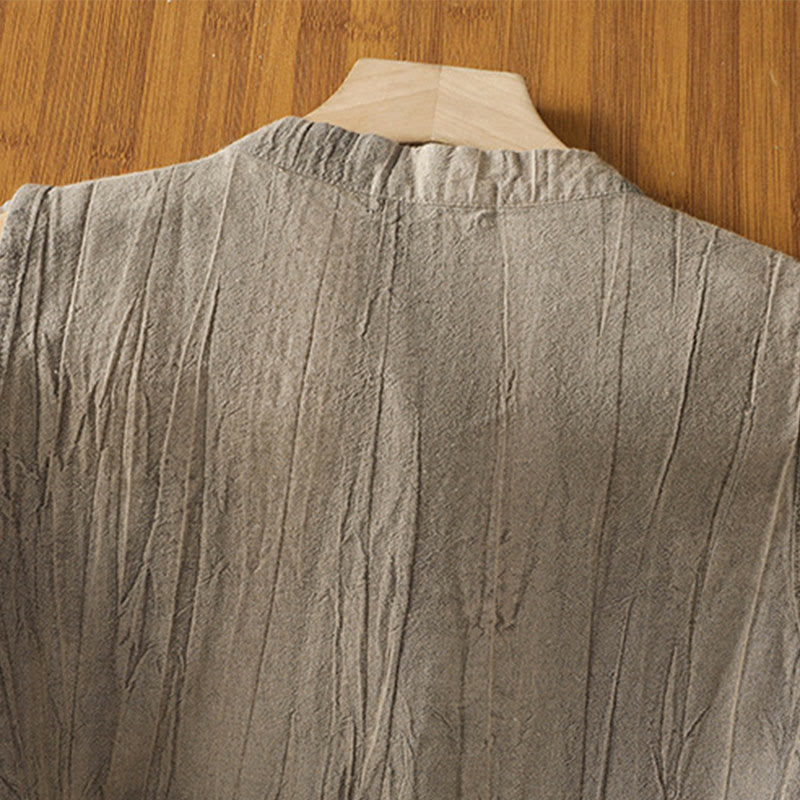 Buddha Stones Retro Frog-Button Design Women's Cotton Sleeveless Vest - image 20