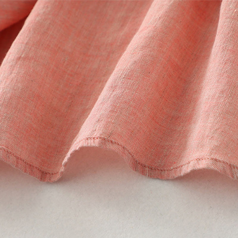 Buddha Stones Casual Plain Buttons Women's Cotton Linen Half Sleeve Shirt - image 17