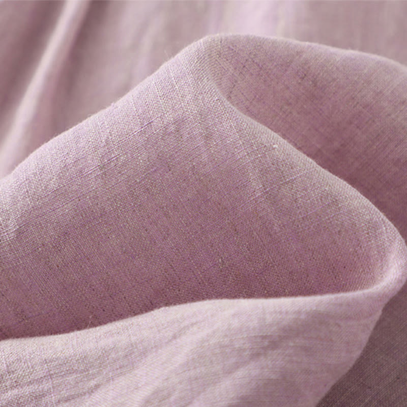 Buddha Stones Casual Plain Buttons Women's Cotton Linen Half Sleeve Shirt - image 7