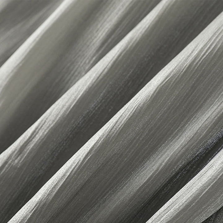 Buddha Stones Light Gray Pleated Design Elastic Waist Women's Wide Leg Pants With Pockets - image 13