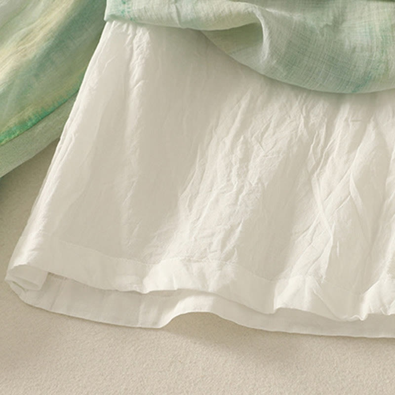 Buddha Stones 7-8 Length Elastic Waist Women's Wide Leg Cotton Linen Pants With Pockets - image 7