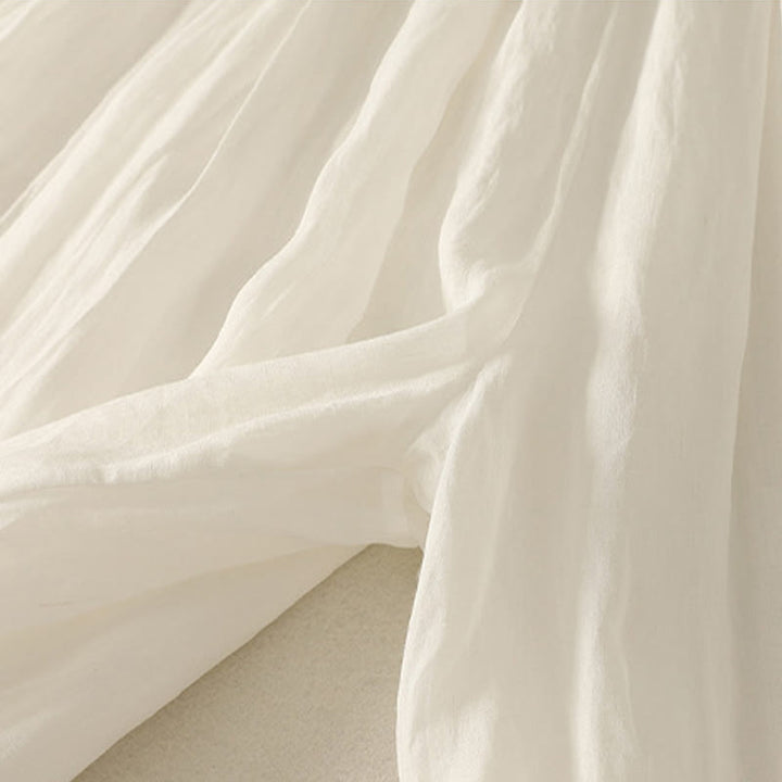 Buddha Stones 7-8 Length Elastic Waist Women's Wide Leg Cotton Linen Pants With Pockets - image 16