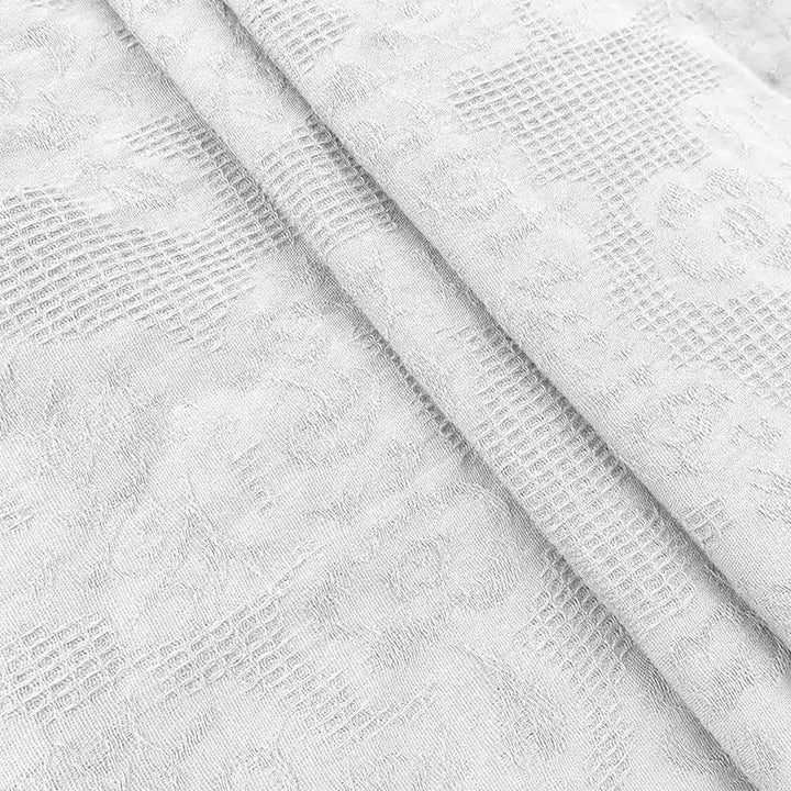 Buddha Stones Summer Jacquard Drawstring Pleated Design Cotton Linen Midi Dress With Pockets - image 8
