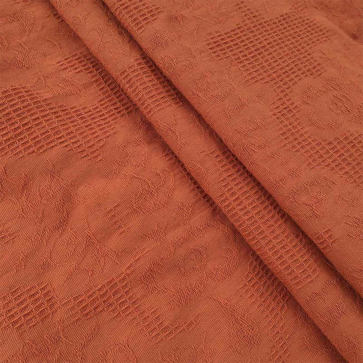 Buddha Stones Summer Jacquard Drawstring Pleated Design Cotton Linen Midi Dress With Pockets - image 2