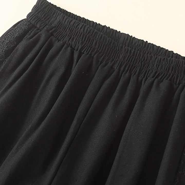 Buddha Stones Plain Lace Women's Harem Cotton Linen Pants With Pockets - image 26