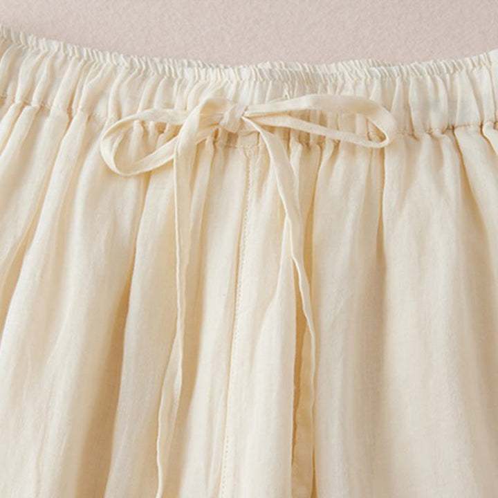 Buddha Stones Casual Lining Design Cotton Women's 7-8 Length Wide Leg Pants With Pockets - image 3