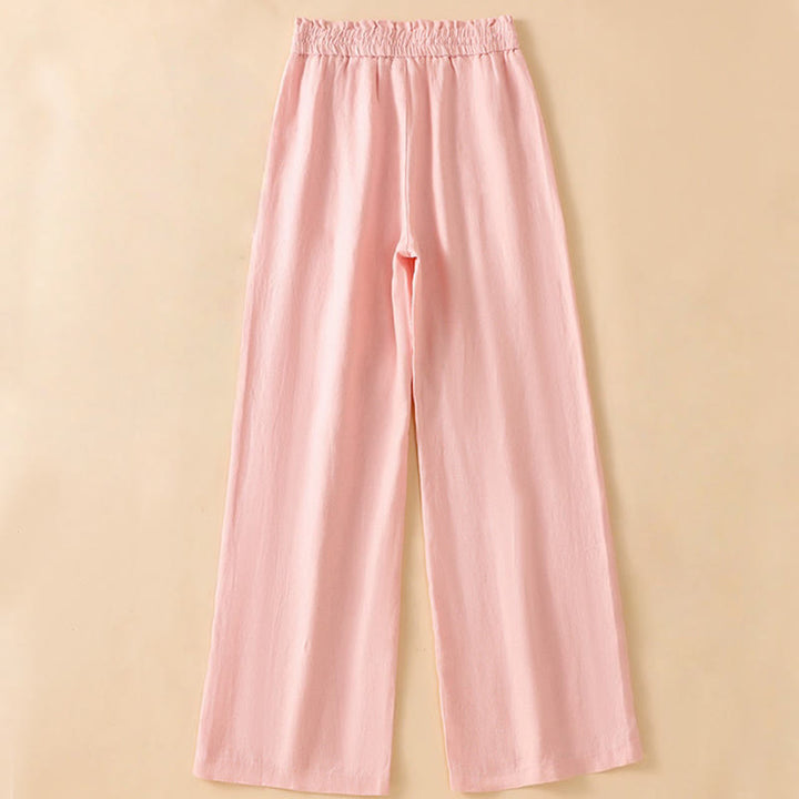 Buddha Stones Casual Straight Leg Design Cotton Women's 7-8 Length Wide Leg Pants With Pockets - image 21