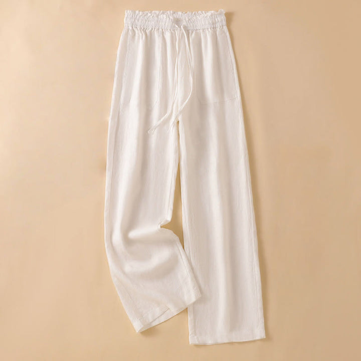 Buddha Stones Casual Straight Leg Design Cotton Women's 7-8 Length Wide Leg Pants With Pockets - FloralWhite - US12，UK/AU16，EU44 (2XL) - image 27